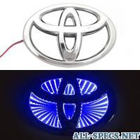 Toyota 3D логотип (Тойота) 160x110mm с синей подсветкой 81120