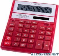 Citizen 144137 калькулятор настольный sdc-888xrd 12 разрядов, двойное питание, 158 203 31 мм, красный 2208437