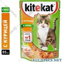 Kitekat alimentação para peixe-gato «Kitekat» Frango para dentro Geleia. 85 G.
