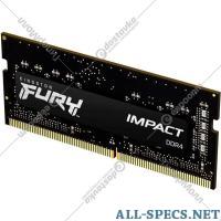 Kingston Operacional memória «Kingston» 8GB PC-25600 DDR4-3200 FURY Impact, KF432S20IB/8 Black CL-20